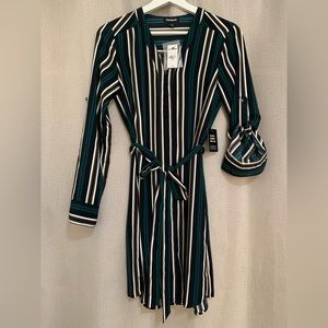 NWT! Express Long Sleeve Dress, Green Multicolored, Size XS
